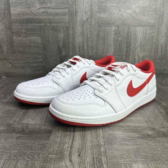 Air Jordan 1 Low OG Men's size 14 White University Red Causal Shoes CZ0790-161 - Picture 4 of 8